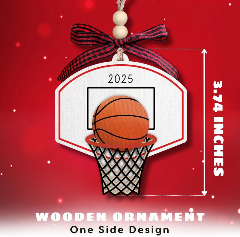 SUCHAGIFT Basketball Ornament - Basketball Ornaments for Christmas Tree - Sports Ornaments for Tree - Girls Sports Gifts, Team Gifts - Wood Christmas Ornament 2025 & Marker for Custom Text - Image 2